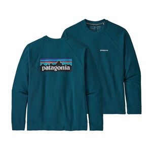Patagonia M's P-6 Logo Organic Crew Sweatshirt Large Abalone Blue